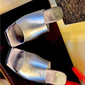 Jeffrey Campbell Caviar Slide Heels in Light Blue Metallic